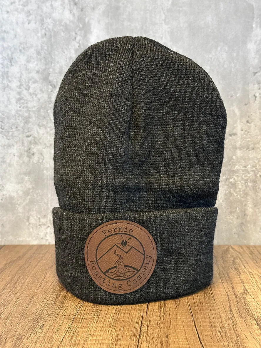 Leather Patch Toque - Dark Grey